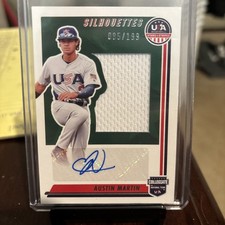 2022 Panini USA Baseball Stars & Stripes Austin Martin #SIL-AM /199 (AU, MEM)