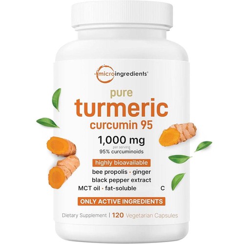 Micro Ingredienti Curcuma Pura Curcumina 1.000mg 95% Curcuminoide 120 Capsule