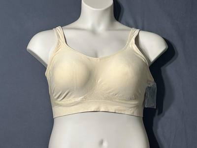underoutfit bra 3XL Ivory Wireless Leghtly Lined Comfort Bra W/ Extender