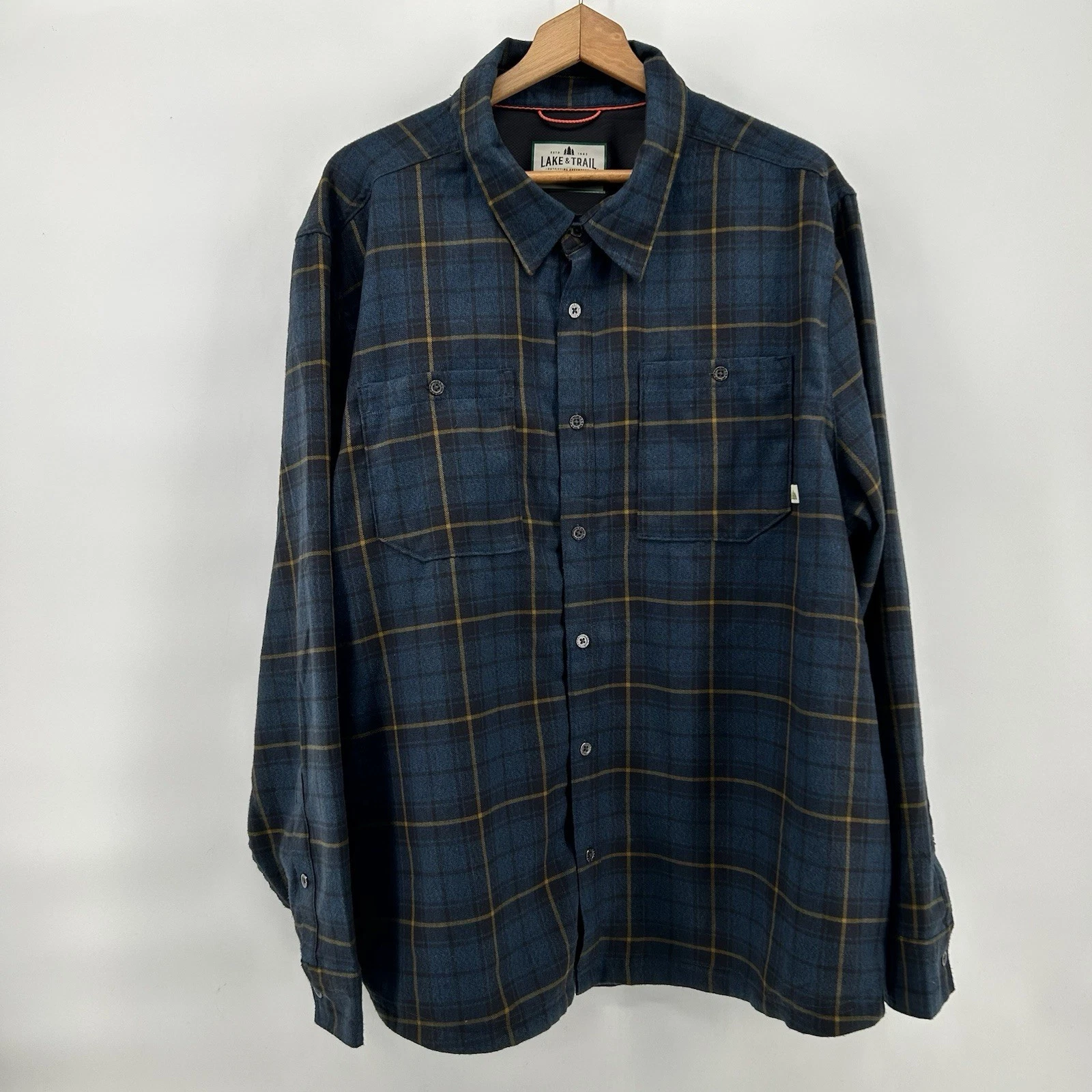 Lake & Trail Vented Flannel Shirt Mens 3XL Hiking Fishing Camp Plaid Soft