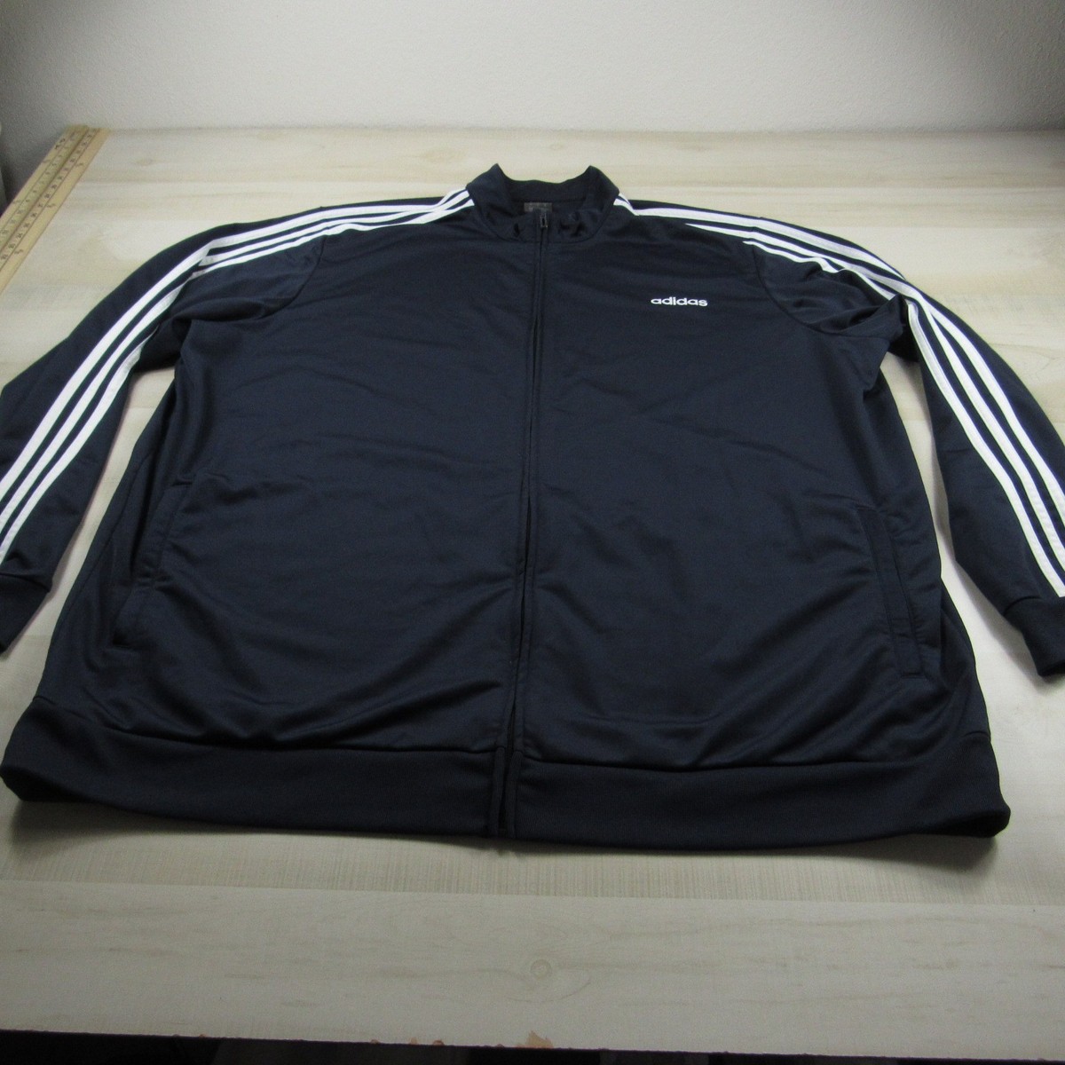 Adidas Jacket Men 4XL Tall Blue Trefoil Track Lightweight Outdoor