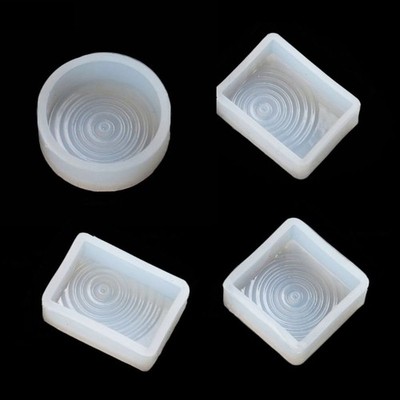 4Pcs Water Ripple Resin Earring Mold Silicone Epoxy Earring Molds DIY Jewelr