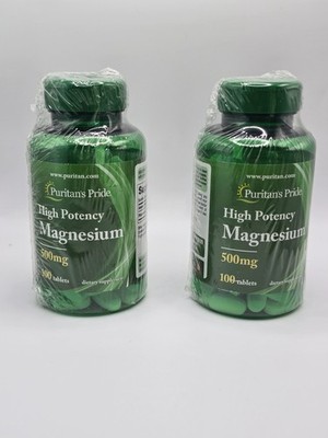 2 pack Magnesium High Potency 500 mg - 100 Tablets, Exp. 10/2027