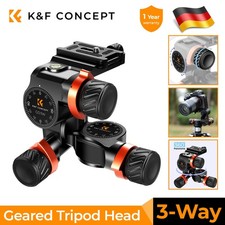 K&F CONCEPT 3-Wege-Neiger Getriebeneiger Geared Tripod Head für Kamerastative DE