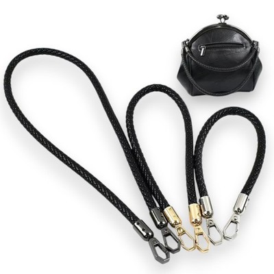 1 Taschengriff Lederoptik   Geflochten   60 cm   Schwarz