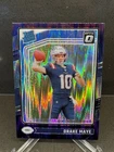 2024 Panini Donruss Optic - Rated Rookie Drake Maye #229 Purple Shock Prizm (RC)