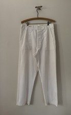 Vintage 70s US Navy White Utility Trousers 32-30