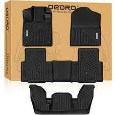 23-26 Honda Pilot Floor Mats 3-rows Oedro All-weather Tpe Liners 4pcs Black 23-26 Honda Pilot Floor Mats 3-rows Oedro All-weather Tpe Liners 4pcs Black