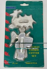 Set Of 4 Vintage Mirro Aluminum Holiday Cookie Cutter Set Made In USA New/Sealed