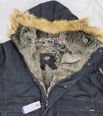 Supreme Reversible Faux Fur Hooded Work Jacket Black 3M Thinsulate