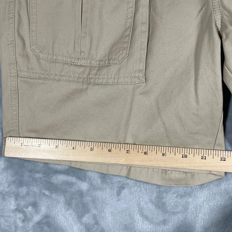 Croft & Barrow Mens Cargo Shorts Size 34 Khaki Side Elastic Flat Front NEW - Image 4 of 4