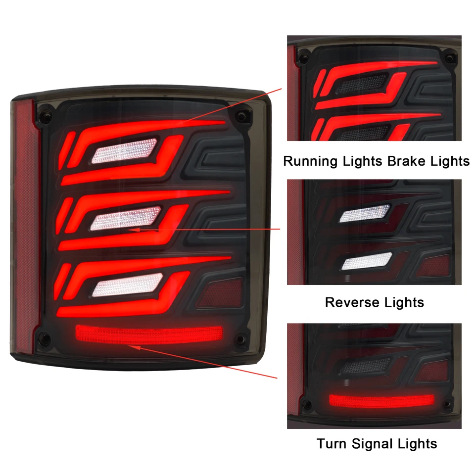 Smoked LED Rear Tail Lights For 1973-1987 Chevy C10 GMC Suburban Jimmy Blazer Foto 4 de 4