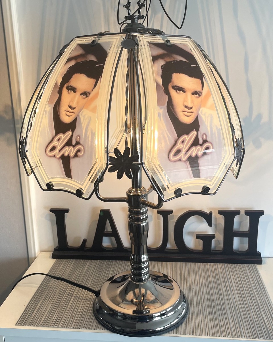 Vintage, ELVIS PRESLEY, 3-Way Touch Lamp, 6 Panels, WORKS GREAT