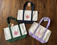 Trader Joe s Blue/Green/Lavender U Pick Heavy Duty Reusable Canvas Bag Large