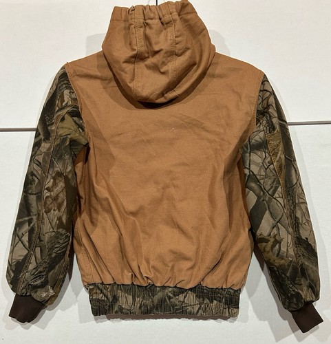 Bass Pro Shop Realtree Hardwoods Camo Jacket YOUTH Size S Brown Canvas Hunting - Picture 2 of 16