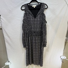MICHAEL Michael Kors Herringbone Cold Shoulder Midi Dress