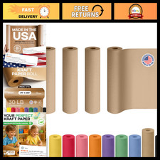 Brown Kraft Paper Roll 24" x 180' - 30lb Thick Packing Paper for Moving, Crafts,