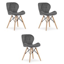 Fauteuil LAGO en velours gris x 3