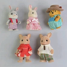 Vintage Lot 5x Sylvanian Families Calico Critters Figures LOOK !!