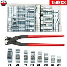 Double Ear Clamp O Clips Crimp Air Silicone Petrol Water Fuel Hose Pipe x80/150