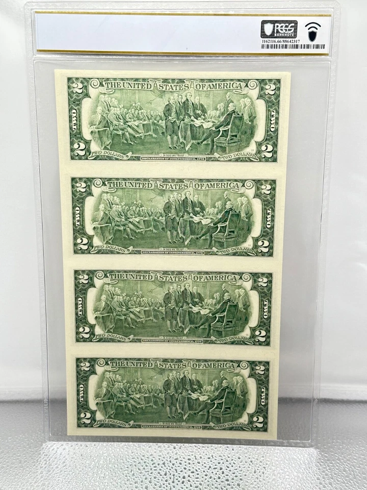 $2 2009 Federal Reserve Note Boston uncut sheet of 4 PCGS 66 PPQ - Image 4 of 4
