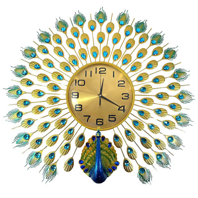 Pfau Wanduhr Retro Pfau Wanduhr nicht tickend für Home Office - 70 cm
