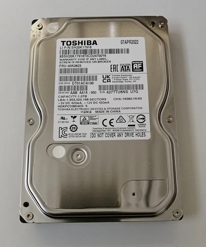 TOSHIBA SH20K17918 DT01ACA100 - HARD DISK INTERNO 3,5 1TB SATA3 7200RPM