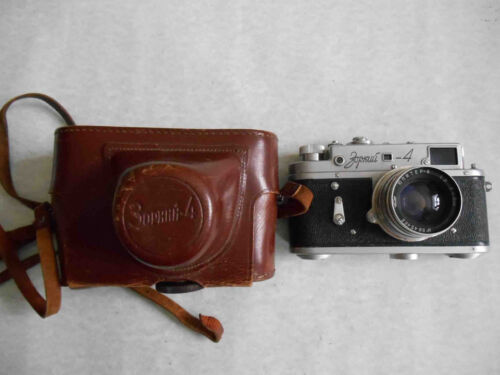 Leica III Panzerkampf copy black-gold in leather case (Zorki copy