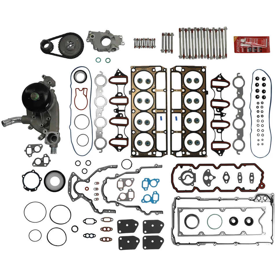 Cylinder Engine Gasket Kit w/Bolts & Water Pump For 02-11 Chevy GMC Buick 5.3L - Image 3 of 4