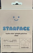 Starface Hydro-Star Pimple Patches Clear 32ct. Invisible Edge Stars Mature Box
