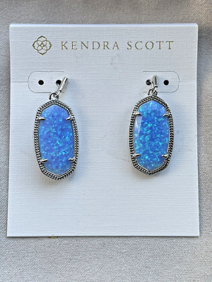 Kendra Scott Dani Ocean Blue Kyocera Opal Brand New in Silver Frames
