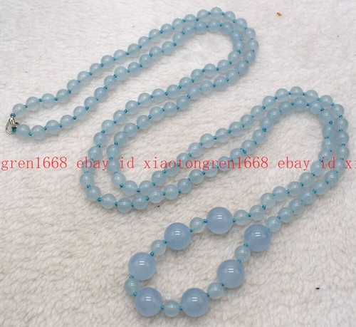 Long Natural Fashion 8mm&14mm Multicolor Gemstone Round Beads Necklace 54in - 第 109/129 張圖片