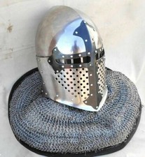 New Hand-Forged Templar Viking Chain mail Norse Medieval Dark Age Armor Helmet