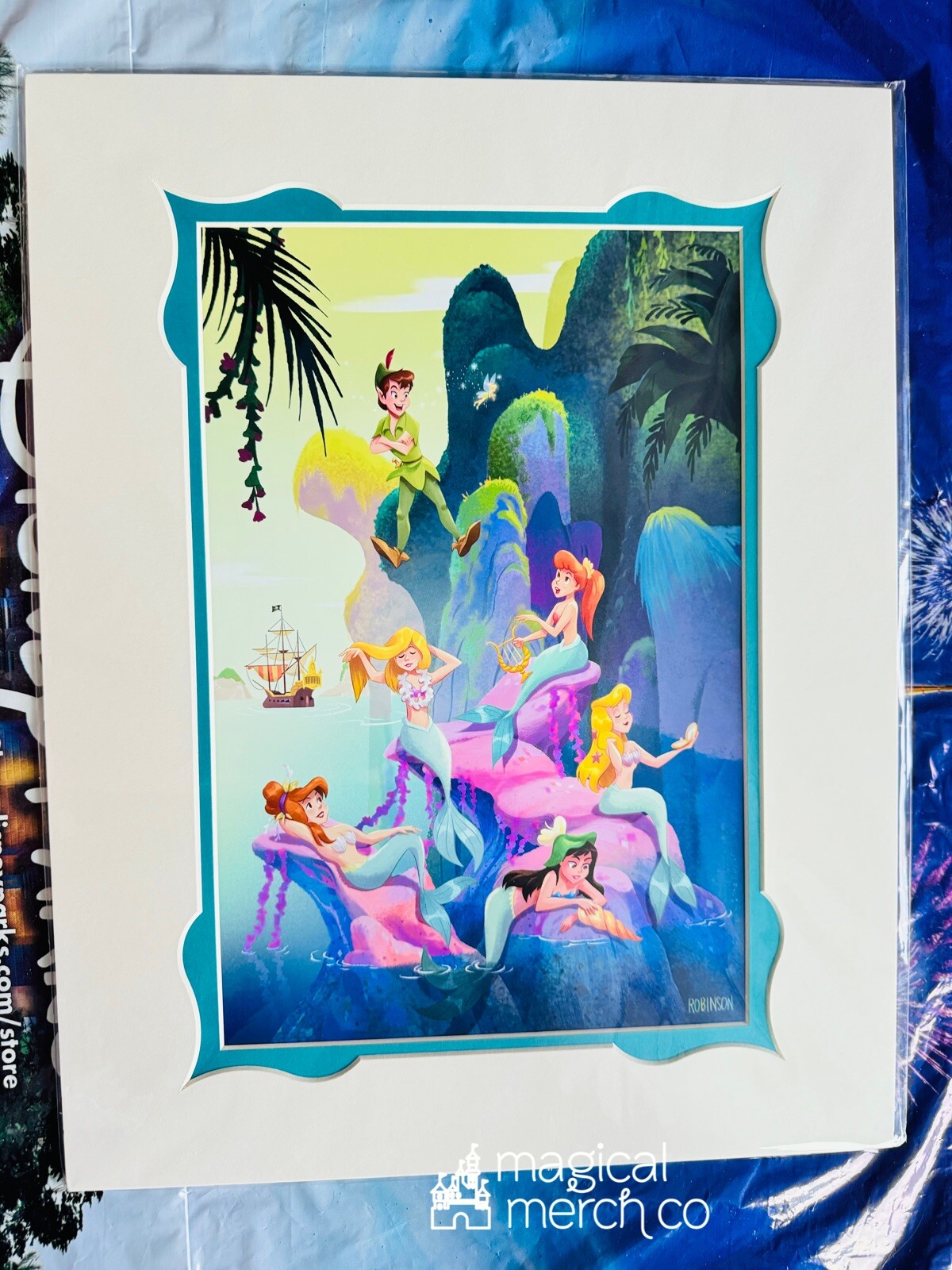 2024 Disney Parks Bill Robinson Peter Pan & The Mermaids 14×18” Matte