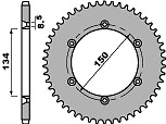 Couronne C45 renforcée 50 dents pour Kawasaki KDX 125 90-99 pas 428 standard JTR 459.50