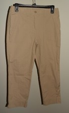 New Womens Chicos Crop Pants 00 Straight Leg Khaki Stretch Capris 2