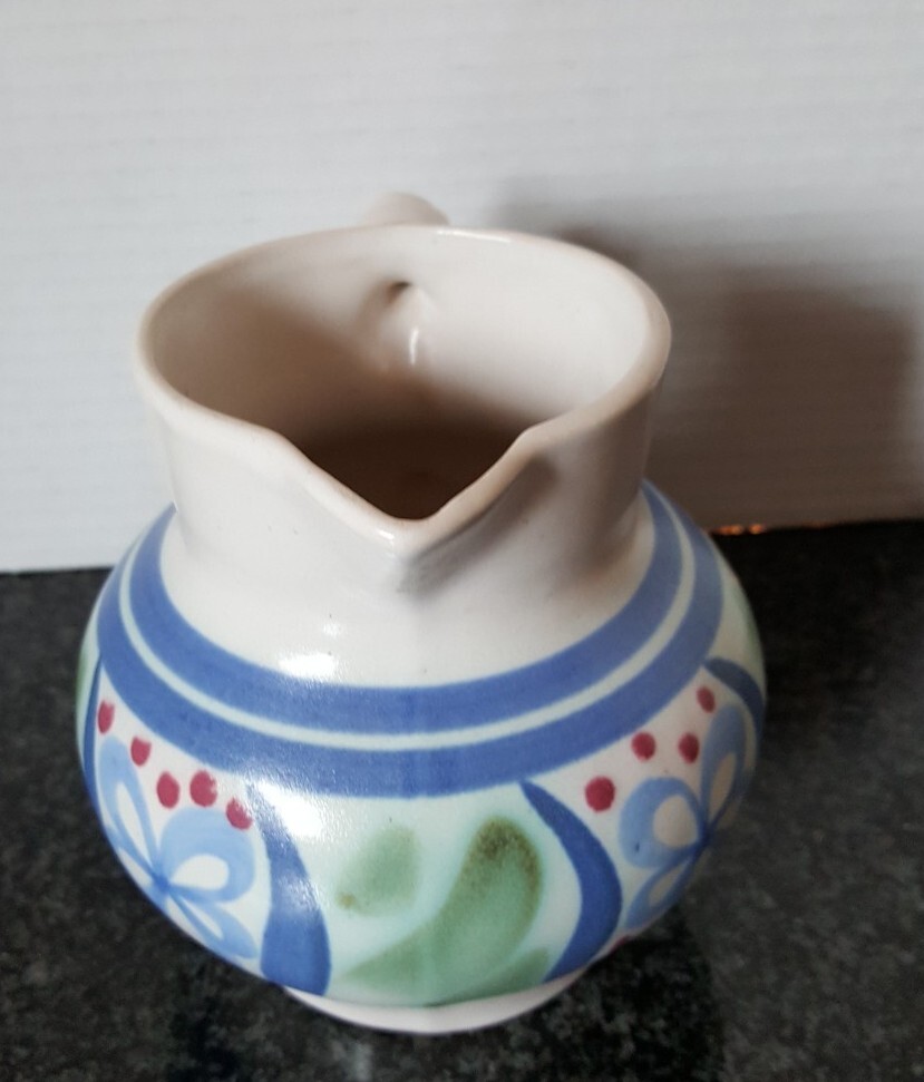 VINTAGE BUCHAN POTTERY STONEWARE PITCHER - SCOTLAND - STAMPED