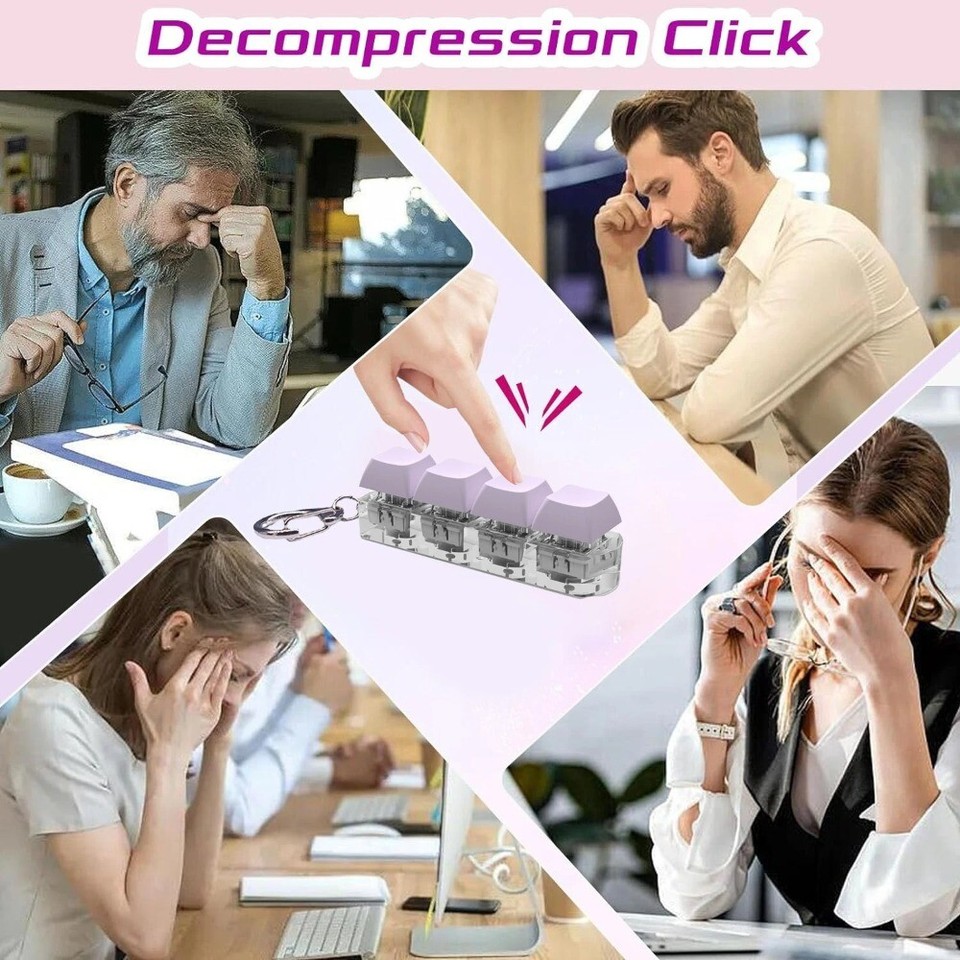 Diy Keycaps Toy Keyboard Fidget Toys Stress Relief Keyboard Keychain