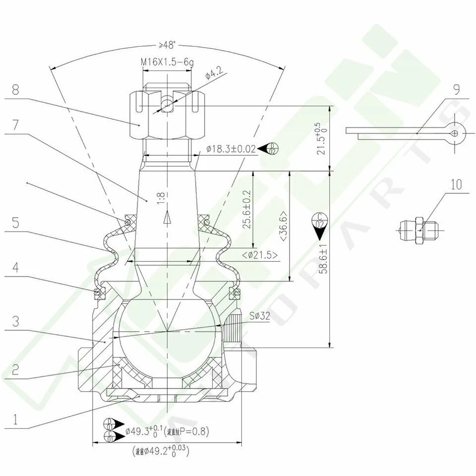 Fits 1995-2002 Lincoln Town Car 12 Front Ball Joints Tie Rods Idler Pitman Arm - Image 2 of 4
