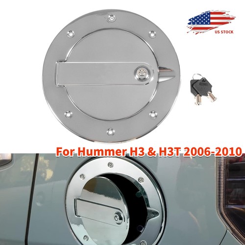 For Hummer H3 H3T 20062010 Chrome Gas Cap Cover Fuel Tank Door
