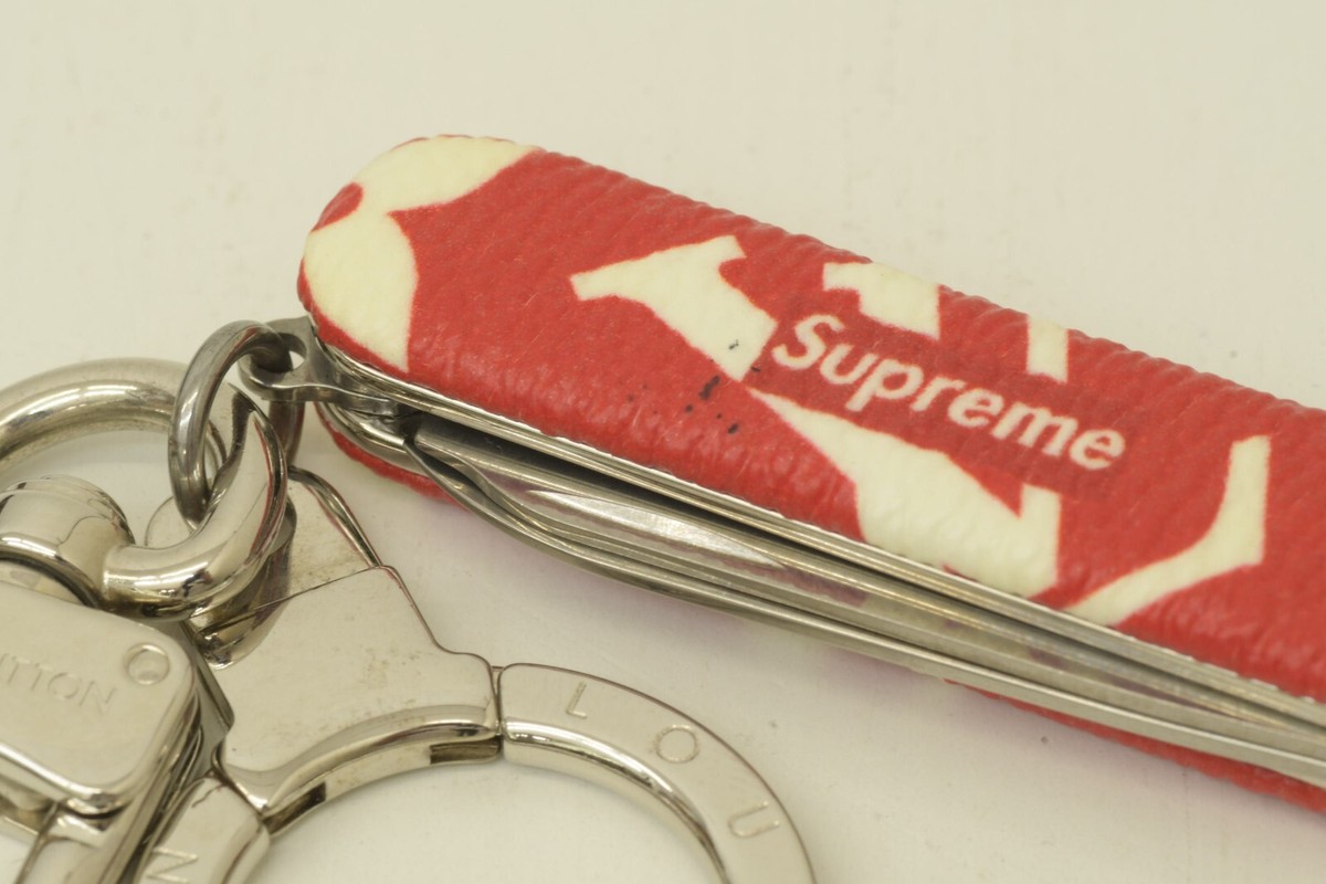 Authentic Louis Vuitton Swiss Army Keychain SP Red Supreme LV