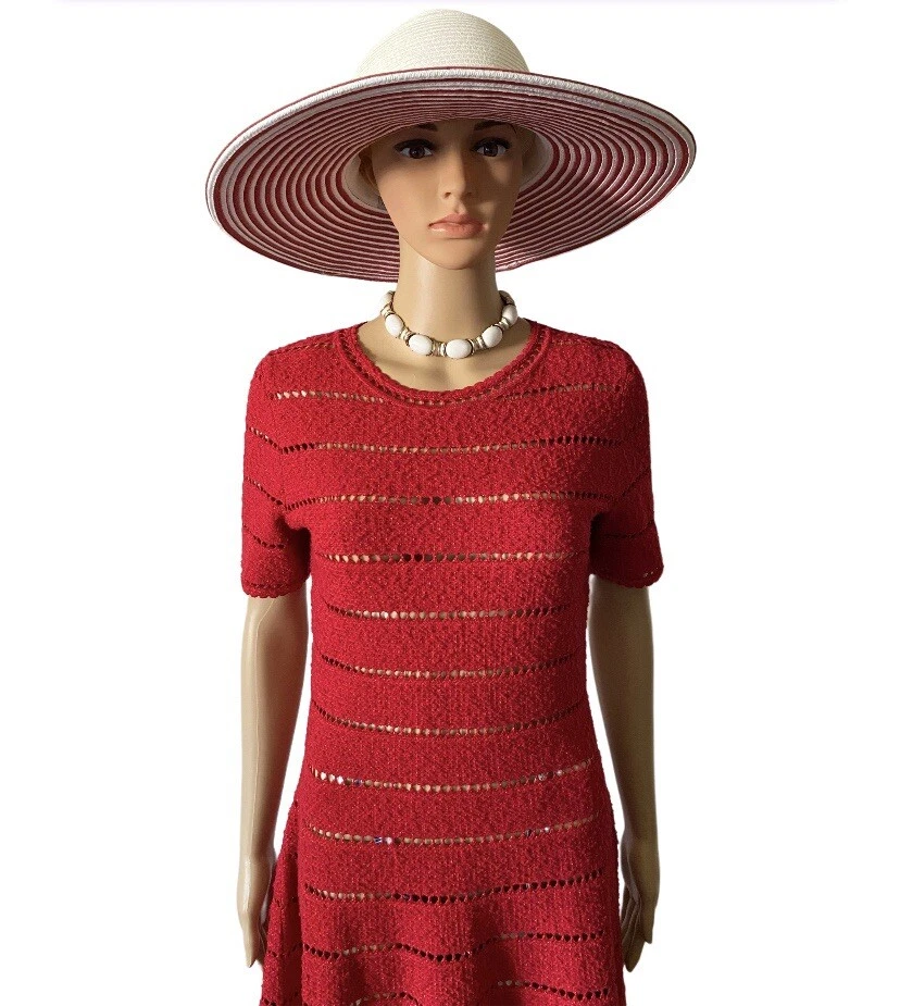 VALENTINO Abito da cocktail Oscar de la Renta in tweed nuovo con etichette taglia M