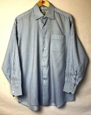 Tommy Bahama Shirt Men's sz 16 32-33 Button Front L/S Striped Purple  White