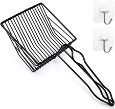 Metal Cat Litter Scoop, Fast Kitty Box Pooper Scooper with Holder, Deep Large Sh