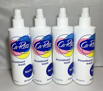 4 Pk Ca-Rezz Incontinent Wash Spray Norisc PH Balanced  8oz Each | Exp 2024 New