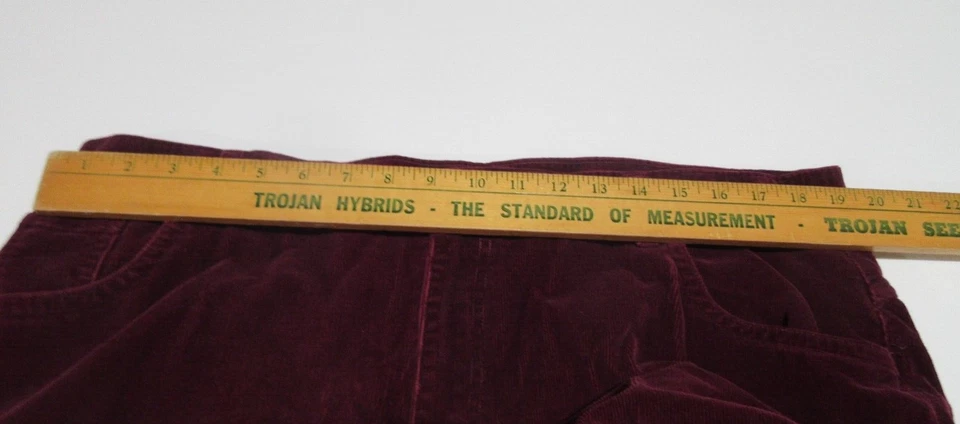 Sz 22W St John's Bay Womens Maroon Stretch Corduroy Pants Jeans 40X29 EXCELLENT - Image 3 of 4