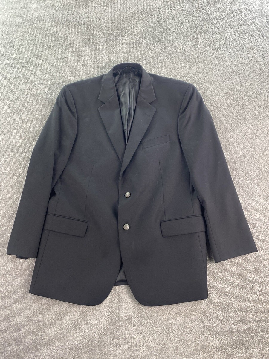 Brooks Brothers Suit Jacket 44 R Black Wool Golden Fleece Silver