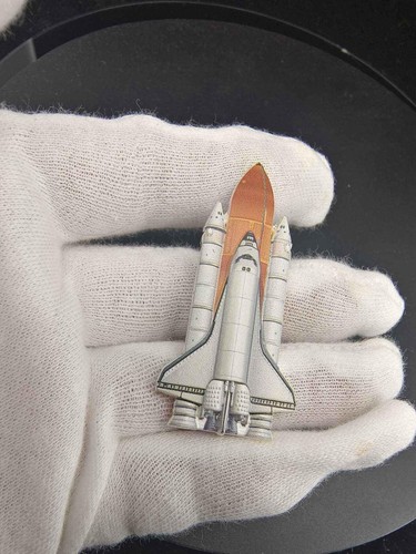 Space Shuttle Challenger Gold Silver Coin NASA Stars & Stripes Flag Trek Wars UK - Picture 18 of 24