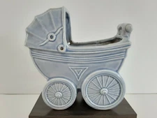Vintage Planter Blue Baby Buggy Made in Occupied Japan 