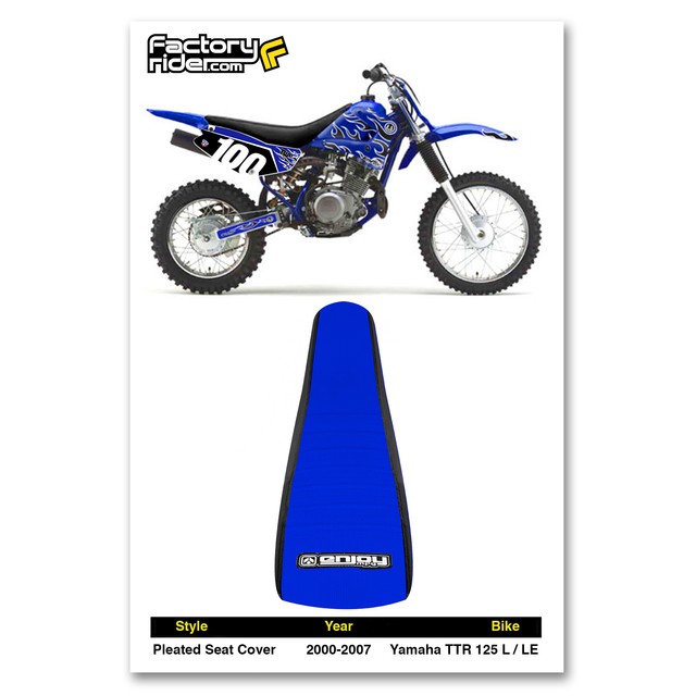 20002007 Yamaha TTR 125 LLE Black/Blue Pleated SEAT COVER BY Enjoy